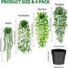 BRINJOY 4-Pack Artificial Hanging Plants Set - Faux Eucalyptus Vine, Mandala Vine, String of Pearls & Pea Pod Leaves for Indoor Outdoor Decor - 3 of 4