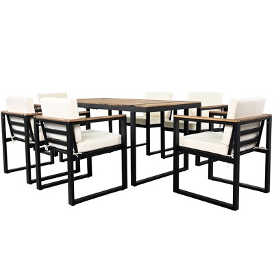 XINGHANZHENXUAN Gray 7-Piece Outdoor Patio Dining Set, Modern All-Weather Furniture for Garden, Backyard, or Balcony