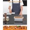 72QT Steam Table, 9x8QT Electric Commercial Food Warmer with Acrylic Shield, Stainless Steel Bain Marie Countertop, Lockable Wheels, 1500W, 110V - 3 of 4