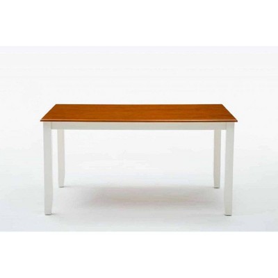 Bloomington 6-Piece White and Honey Oak Dining Set