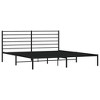 vidaXL Black California King Metal Bed Frame with Headboard & Slats, No Mattress, Easy Assembly - 2 of 4