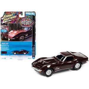 1969 Chevrolet Corvette 427 Garnet Red Metallic "MCACN" Limited Edition to 4260 pcs 1/64 Diecast Model Car by Johnny Lightning - 1 of 3