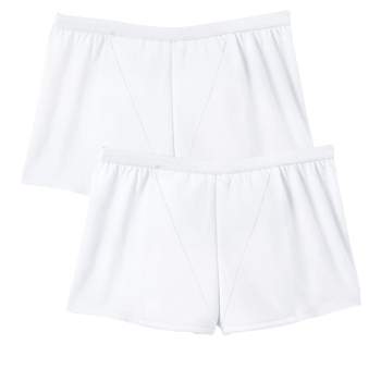 Comfort Choice Women's Plus Size Cotton Spandex Lace Detail Brief 2-pack -  8, White : Target