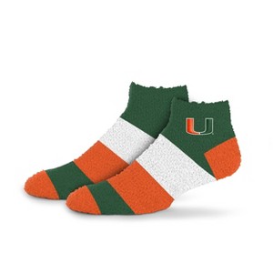 NCAA Miami Hurricanes Neapolitan Stride Fuzzy Socks - 1 of 3