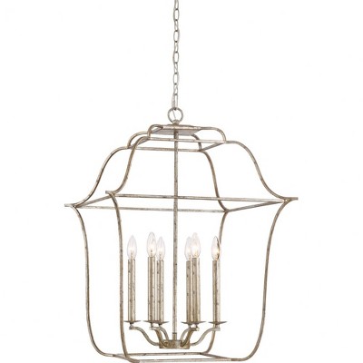 Quoizel Lighting Gallery 6 - Light Chandelier in  Century Silver Leaf