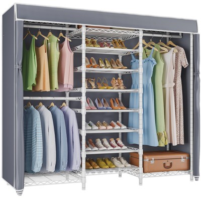 VIPEK S3C Heavy Duty Portable Closet, Adjustable Shoe Rack Wire Shelf, Custom White Rack with Cover