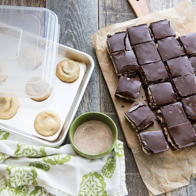 Natural Aluminum 3-Piece Baking Set with Plastic Lid