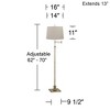360 Lighting Modern Floor Lamp Adjustable Swing Arm 70" Tall Antique Brass Burlap Drum Shade for Living Room Reading Bedroom Office - 4 of 4