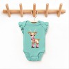 Watercolor Reindeer Bubblegum  - Flutter Sleeve Bodysuit - 2 of 3