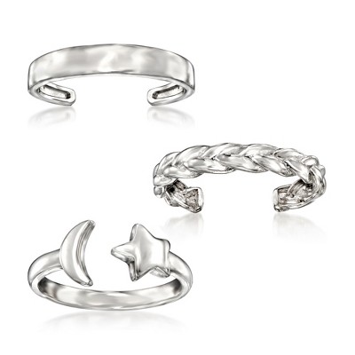 Pure Collection by Ross-Simons Sterling Silver Jewelry Set: 3 Toe Rings Size Adjustable