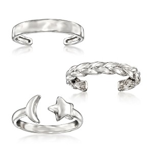 Pure Collection by Ross-Simons Sterling Silver Jewelry Set: 3 Toe Rings Size Adjustable - 1 of 4