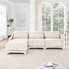 105.9" Chenille Modular L-Shaped Ergonomic Sectional Sofa with Lumbar Pillows and Movable Ottoman, 4-Piece Free combination Sofa - 3 of 4