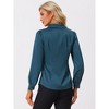 Allegra K Women's Elegant Collar V Neck Long Sleeve Work Office Satin Button Down Shirt - 4 of 4
