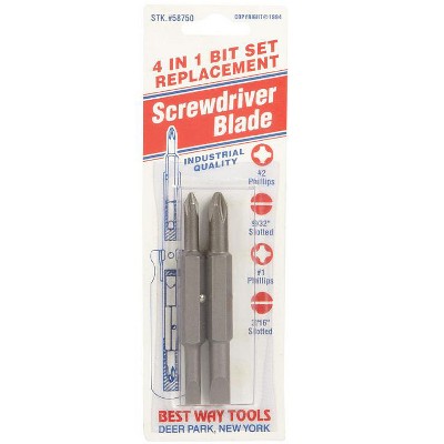 Best Way Tools Phillips/Slotted 1/4 X 2-3/4 in. L Double-Ended Screwdriver Bit Carbon Steel 2 pc