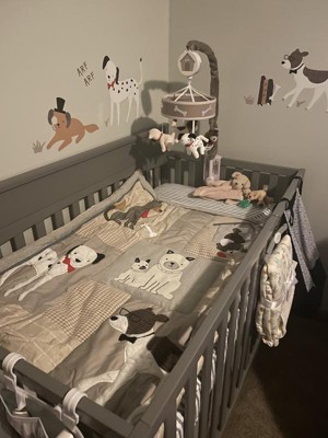 Lambs Ivy Bow Wow Gray tan Dog puppy Nursery 3 piece Baby Crib Bedding Set Target