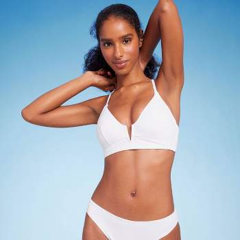 Women's Ribbed Longline V-Wire Bikini Top - Shade & Shore™