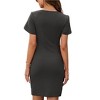 Women's Sexy Zipper V Neck Short Sleeve Faux Wrap Ruched Bodycon Sheath Cocktail Party Work Dress Slim Fit Elegant Wedding Guest Dresses - 2 of 4