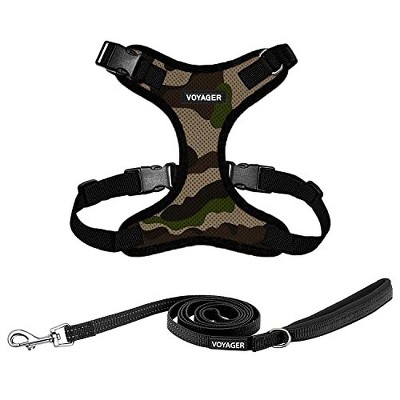 Voyager Step-In Air All Weather Mesh Harness and Reflective Dog 5 ft Leash Combo with Neoprene Handle, for Small, Medium and Large Breed Puppies by Be