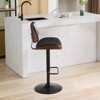 TIRAMISUBEST 1-Piece Mid-Century Modern Adjustable Height Bar Chair with Curved Back & Seat, Bar Stool with Footrest - 2 of 4
