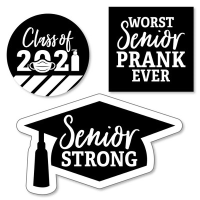 Big Dot of Happiness Senior Strong - DIY Shaped Class of 2021 Graduation Party Cut-Outs - 24 Count