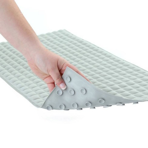 Cushioned Pillow Top Non-slip Rubber Bathtub Mat Gray - Slipx