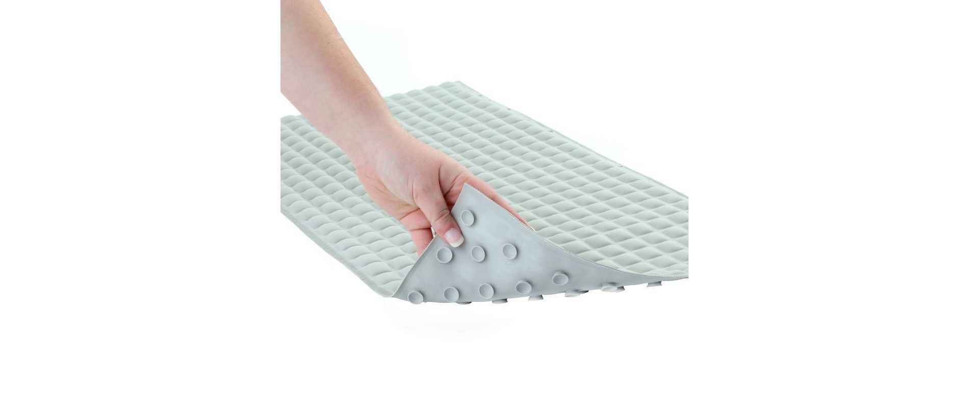 Cushioned Pillow Top Non-Slip Rubber Bathtub Mat Gray - Slipx Solutions