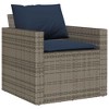 vidaXL Garden Sofa Set Grey sofa, Navy blue cushions - 4 of 4