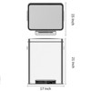 8/9.5/10.6 Gallon Dual Trash Can, Rectangular Waste Basket with Metal Lid & Step Foot Pedal, Double Compartment Classified Garbage Can - 2 of 4