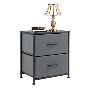 Mr Ironstone Dresser for Bedroom Nightstand Small Dressers Chest of Drawers End Table for Living Room, Closet Dresser with 2 Storage Drawers, Gray - 1 of 4