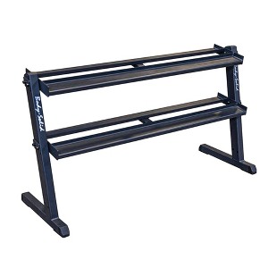 Body Solid 2 Tier Horizontal Dumbbell Rack with Heavy Gauge Steel Construction and Welded Tubing Feature for Sports and Workout Equipment - 1 of 4