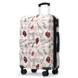 SEVOBAL Luggage 28 Inch Expandable Checked Luggage, Lightweight Hardshell Travel Suitcase with Spinner Wheels TSA Lock, White, 19.7"*12.2"*30.1" - 1 of 4