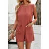 I AM A FASHION JUNKY Solid Crewneck Sleeveless Loose Pockets Romper - 2 of 4