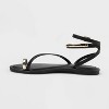 Women's Phoenix Ankle Strap Toe Ring Sandals - Universal Thread™ Black - 2 of 4