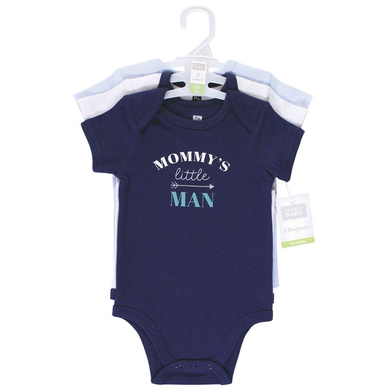 Hudson Baby Infant Boy Cotton Bodysuits, Mommys Man, 3 of 7
