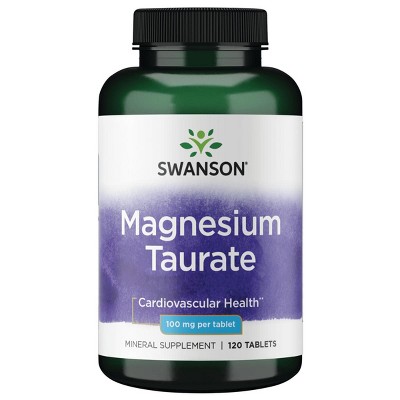 Swanson Mineral Supplements Magnesium Taurate 100 mg 120 Tabs.