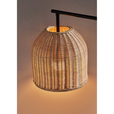 Bahama Dark Bronze Table Lamp with Rattan Shade
