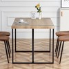NicBex Contemporary Minimalist Wood Textured Dining Table with Metal Legs,Modern Rectangular Kitchen Table,Dining Room Furniture - 4 of 4
