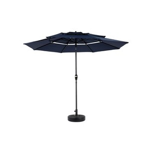 XINGHANZHENXUAN khaki 3-Tier Auto-Tilt Patio Umbrella, Outdoor Market Table Umbrella with Crank Handle for Deck, Pool, Garden - 1 of 4