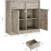 62.4" Sideboard Buffet - 4-Drawer Storage Cabinet for Kitchen, Dining Room & Living Room - 4 of 4