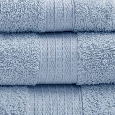 Organic Cotton Blue Washcloth and Hand Towel Set