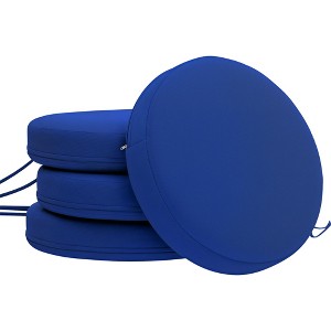 Outsunny Outdoor Chair Cushions Set of 4, Round Seat Cushions for Dining Chairs Bistro Chairs with Machine Washable Cover, 15" x 15" x 3" - 1 of 4