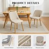 Dining Chairs Set of 2,Modern Fabric Upholstered Kitchen Side Chairs,Curved Backrest Dining Chairs with Oak Legs,Armless Dining Chair (Beige) - 4 of 4