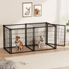 APRILSOUL 47.2" /63" Dog Crate Kennel, for Small/Medium Dogs & Puppies, Playpen with Top, Indoor Pet Cage, Black - 2 of 4