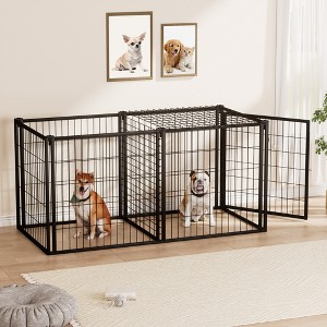 Ridstar 63 in. W Black Dog Crate with Top For Small Medium Dogs - 1 of 4