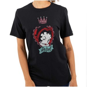 Betty Boop Rebel Girl Power Cartoon Womens Graphic T Shirt Tees Brisco Brands - 1 of 4