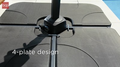 Brown Plastic Square Parasol Base with Easy-Fill Spouts