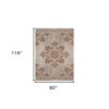 Beige Rust And Teal Medallion Area Rug - 3 of 4
