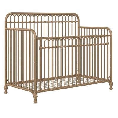 Image of Room & Joy Luna 3-in-1 Convertible Metal Crib JPMA Certified - Gold