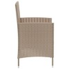 vidaXL Durable Poly Rattan Patio Chairs - Outdoor Relaxation Seating with Thickly Padded Cushions - Beige/Cream - 4 of 4