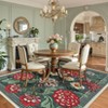 Floral Machine Washable Area Rugs for Living Room Bedroom Soft Non Slip Pastoral Rug Low Pile Botanical Floor Carpet for Kitchen Bathroom - 3 of 4